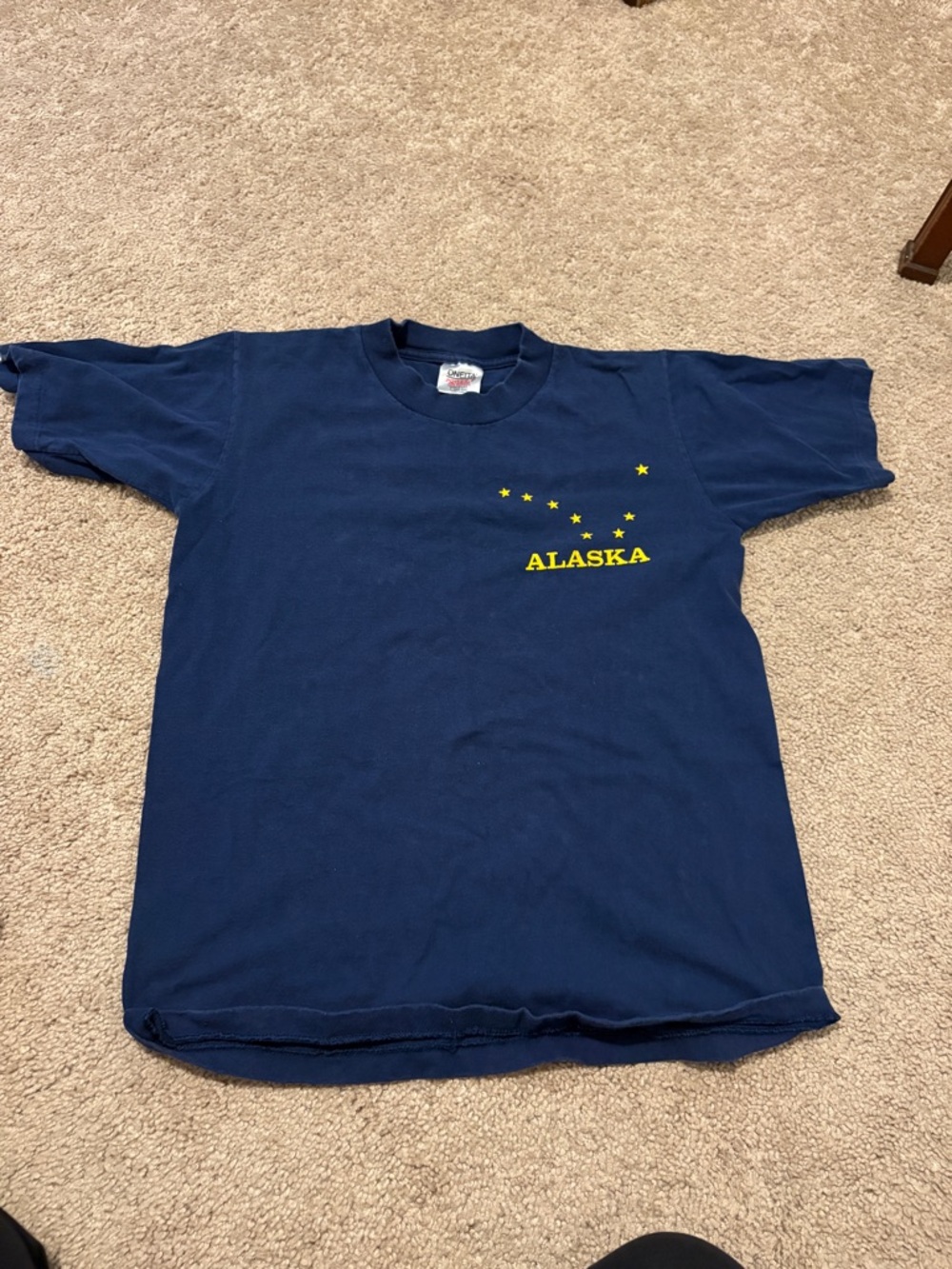 Vintage Alaska Graphic Adults Navy Blue T-Shirt